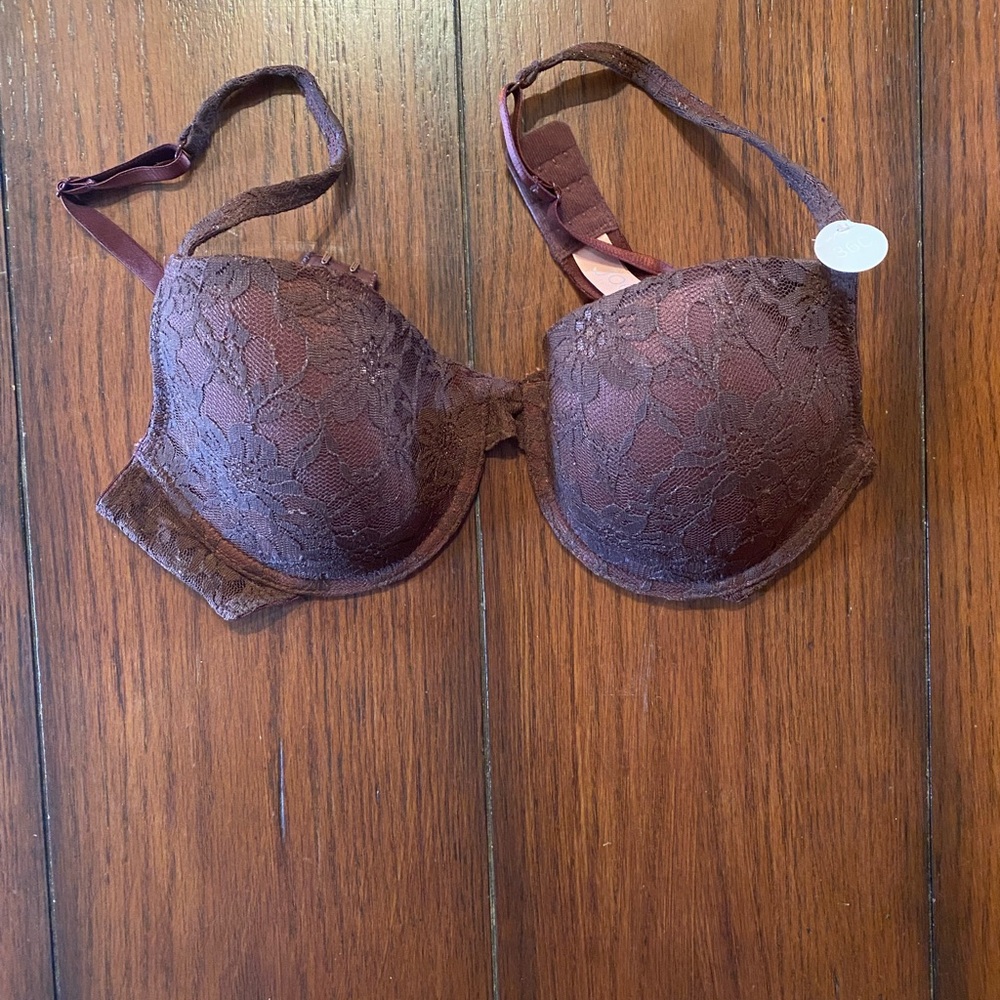Joe Fresh Lace Underwire Bra in Brown